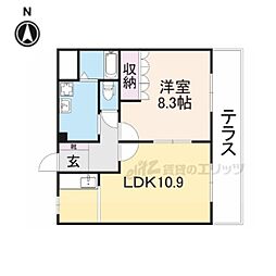 メゾン・ド・ソレイユ・シュッド 2階1LDKの間取り