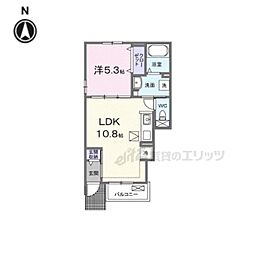 ｃａｓａかしば 1階1LDKの間取り