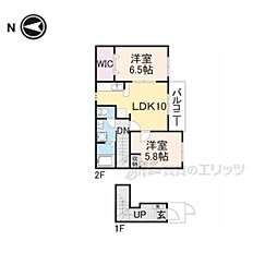 サンシャイン富堂1 2LDKの間取図画像