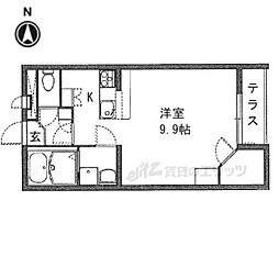 レオパレスカーサ 1Kの間取図画像