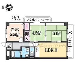 エスポワール大和高田 3DKの間取図画像