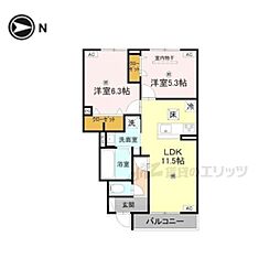 アムフル 2LDKの間取図画像