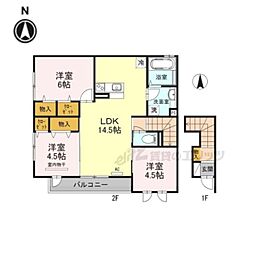 オートルフォワ・パレ 3LDKの間取図画像