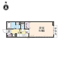 ミレグランデカーサ 1Kの間取図画像