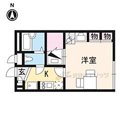 レオパレスエトワール 1Kの間取図画像