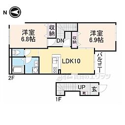 ロイヤルヒルズ2 2LDKの間取図画像