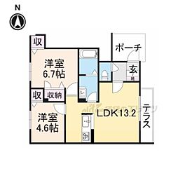 ヴィフレーヴ 2LDKの間取図画像