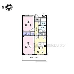 コートアプルーバルネオ 2DKの間取図画像