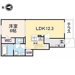 クレメント中今里 1LDKの間取図画像