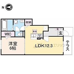クレメント中今里 1LDKの間取図画像