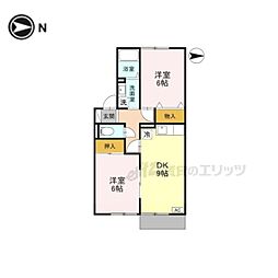フルハウスB 2DKの間取図画像