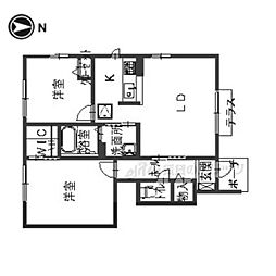 ヴィラコートA 2LDKの間取図画像