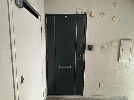 防犯性に配慮したダブルロックキー付きの玄関ドア!安心のカラーモニター付きインターホンを設置しており、来訪者の顔を室内からしっかり確認できるため防犯面も安心です。