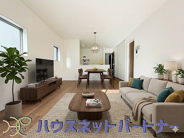 家族でくつろぐリビングは16帖。※家具はイメージです。 