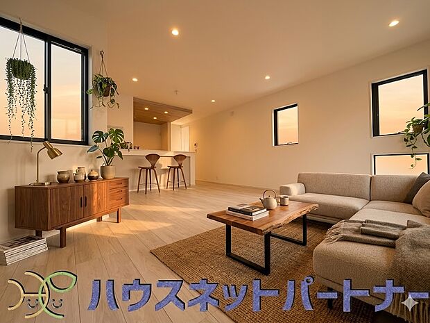 明るく開放的なダイニング。家具等はイメージです