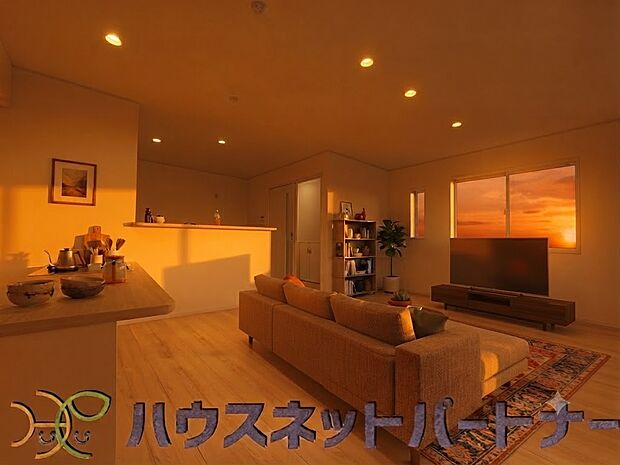 食事スペースと寛げる場所設けてもまだ余裕の広さ。家具等の画像はイメージです
