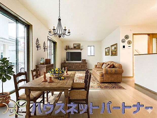 うららかな陽射しがどのお部屋にも降り注ぐ間取設計。家具はイメージです。
