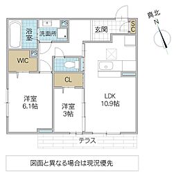 D’s LIEN E E号地 1階2LDKの間取り