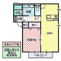 アイビースクエア四季の杜　D 1階1LDKの間取り