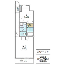 エキスポコンフォート II 4階ワンルームの間取り