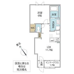 エトワール 1階1LDKの間取り