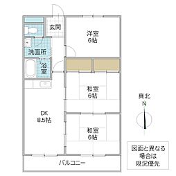 グリーンプラザ 1階3DKの間取り