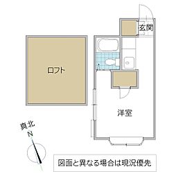 クレスト 2階ワンルームの間取り