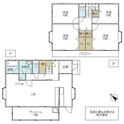 つくばみらい市小倉住宅 4LDKの間取り