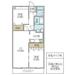 X-STAGE 3階2LDKの間取り