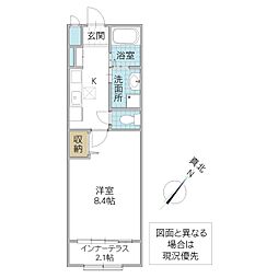 (仮)つくば市陣場新築アパート 105号室 1階1Kの間取り