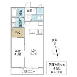 Maison du Soleil 206号室 2階1LDKの間取り