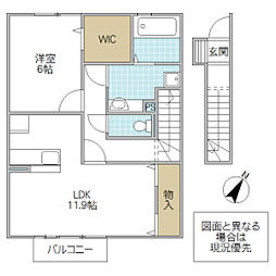 シュタットみどりのB 1LDKの間取図画像