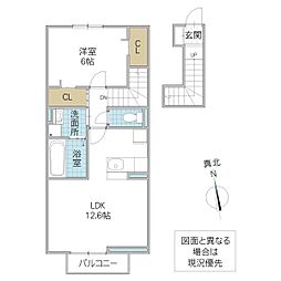 Wood Village II 1LDKの間取図画像