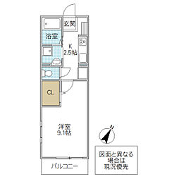 メゾン・ド・アンジュ 1Kの間取図画像