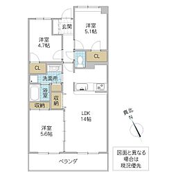 センチュリーつくばみらい平A 3LDKの間取図画像