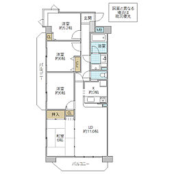 ラブリハイツ戸頭 4LDKの間取図画像