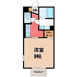 HanaSaku 1Kの間取図画像