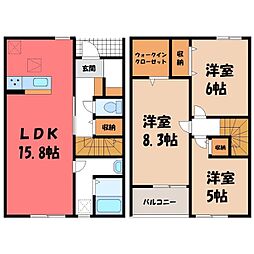 リーブルファイン深谷駅II 3LDKの間取図画像