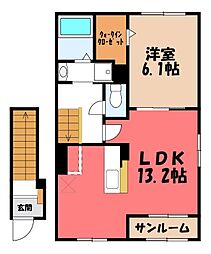 ノーブルイースト上柴 1LDKの間取図画像