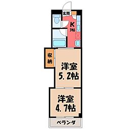 エルプレシア前橋 2Kの間取図画像