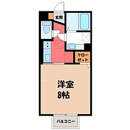 HanaSaku 1Kの間取図画像