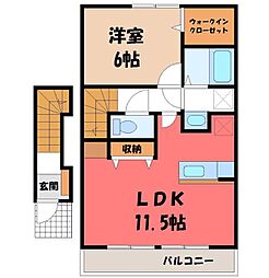 スターアリス6 1LDKの間取図画像