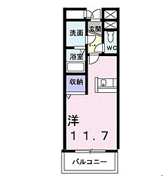 カーサ・セレーノ ワンルームの間取図画像
