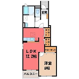 ベネットハウスP 1LDKの間取図画像
