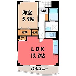 ポワールフルール 1LDKの間取図画像