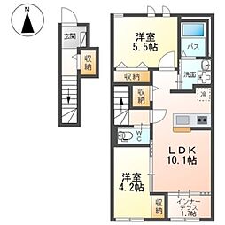 ヴァーチュアス I 2LDKの間取図画像
