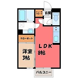 コンツェルトA 1LDKの間取図画像