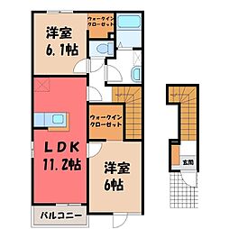 アイリーC 2LDKの間取図画像