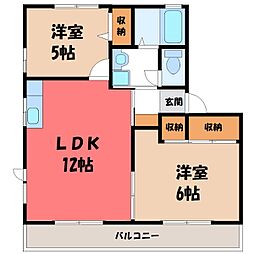 エスペランサA 2LDKの間取図画像