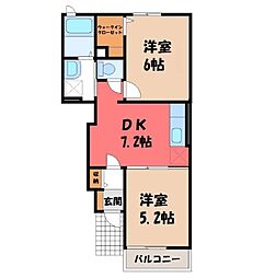 リヴィエール5B 2DKの間取図画像